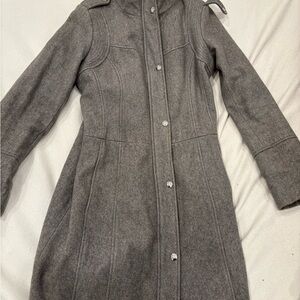 GUESS Grey Wool Peacoat